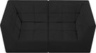 Meridian Furniture - Relax 68" Black Velvet Upholstered 2pc. Loveseat - 650Black-S68 - GreatFurnitureDeal