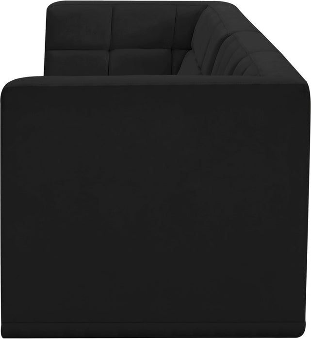 Meridian Furniture - Relax 68" Black Velvet Upholstered 2pc. Loveseat - 650Black-S68 - GreatFurnitureDeal