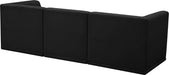 Meridian Furniture - Relax 98" Black Velvet Upholstered 3pc. Sofa - 650Black-S98 - GreatFurnitureDeal