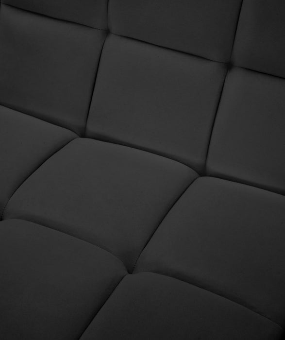 Meridian Furniture - Relax 94" Black Velvet Upholstered 5pc. Sectional - 650Black-Sec5C - GreatFurnitureDeal