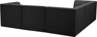 Meridian Furniture - Relax 94" Black Velvet Upholstered 5pc. Sectional - 650Black-Sec5C - GreatFurnitureDeal