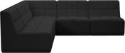 Meridian Furniture - Relax 94" Black Velvet Upholstered 5pc. Sectional - 650Black-Sec5C - GreatFurnitureDeal