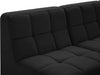 Meridian Furniture - Relax 94" Black Velvet Upholstered 5pc. Sectional - 650Black-Sec5C - GreatFurnitureDeal