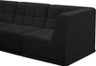 Meridian Furniture - Relax 128" Black Velvet Upholstered 6pc. Sectional - 650Black-Sec6A - GreatFurnitureDeal