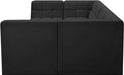 Meridian Furniture - Relax 128" Black Velvet Upholstered 6pc. Sectional - 650Black-Sec6B - GreatFurnitureDeal