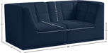Meridian Furniture - Relax 68" Navy Velvet Upholstered 2pc. Loveseat - 650Navy-S68 - GreatFurnitureDeal