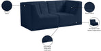 Meridian Furniture - Relax 68" Navy Velvet Upholstered 2pc. Loveseat - 650Navy-S68 - GreatFurnitureDeal