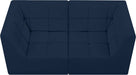 Meridian Furniture - Relax 68" Navy Velvet Upholstered 2pc. Loveseat - 650Navy-S68 - GreatFurnitureDeal