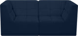 Meridian Furniture - Relax 68" Navy Velvet Upholstered 2pc. Loveseat - 650Navy-S68 - GreatFurnitureDeal