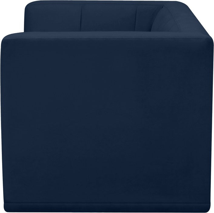 Meridian Furniture - Relax 68" Navy Velvet Upholstered 2pc. Loveseat - 650Navy-S68 - GreatFurnitureDeal