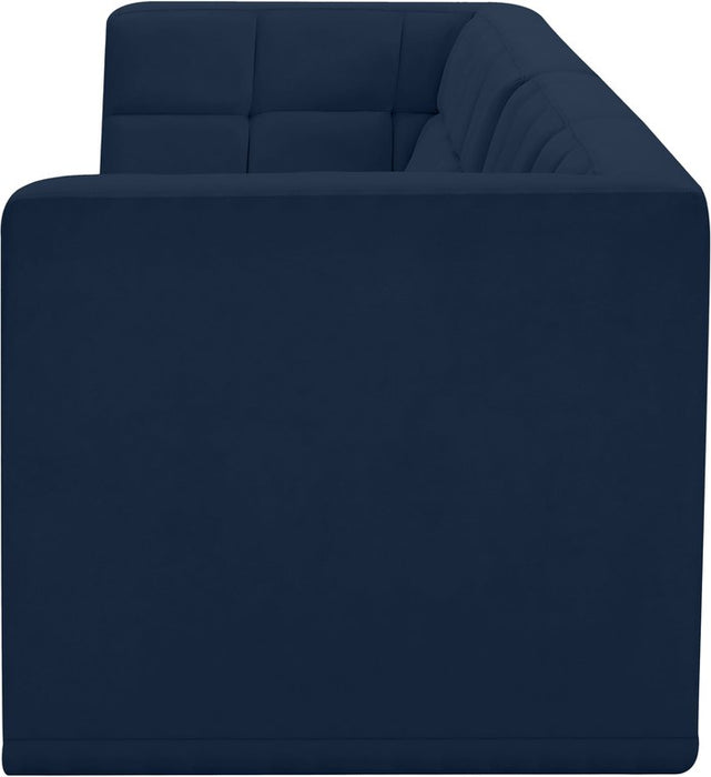 Meridian Furniture - Relax 68" Navy Velvet Upholstered 2pc. Loveseat - 650Navy-S68 - GreatFurnitureDeal