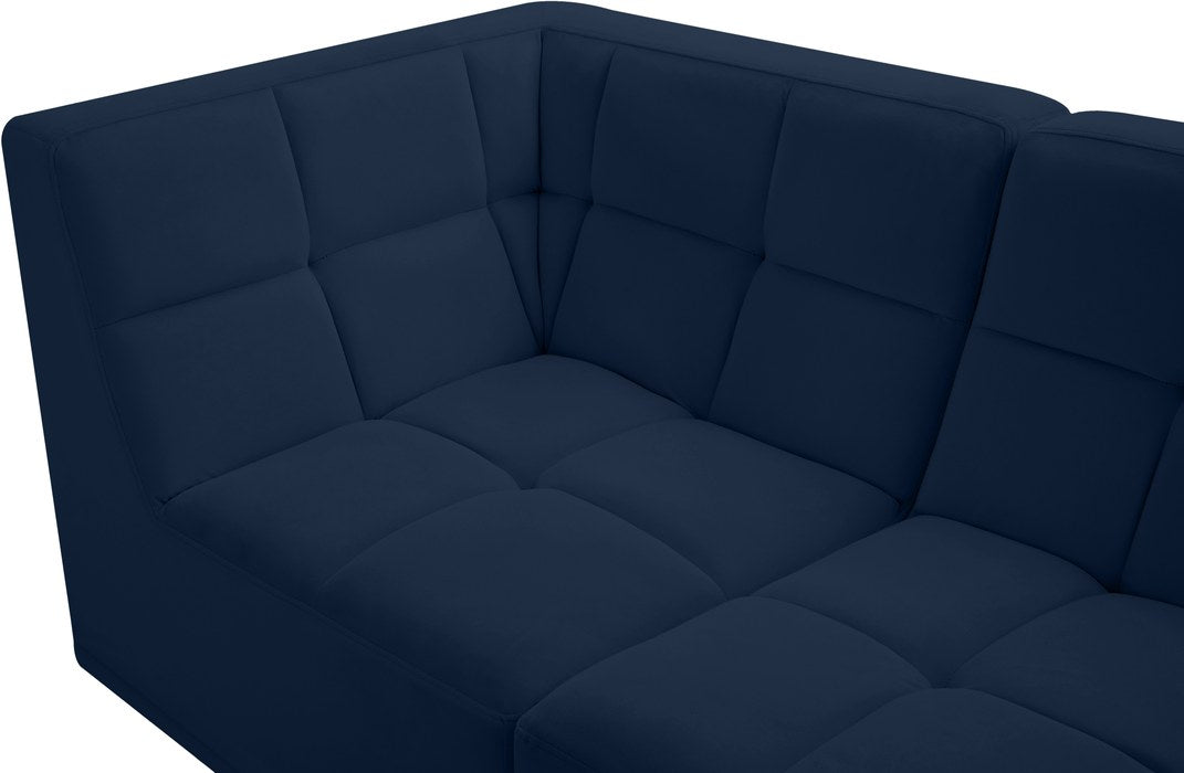 Meridian Furniture - Relax 68" Navy Velvet Upholstered 2pc. Loveseat - 650Navy-S68 - GreatFurnitureDeal