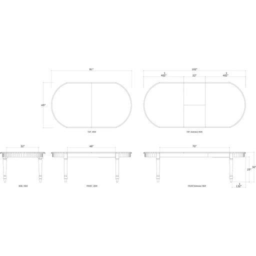 Bramble - Market Open Extension Table 82'' extends to 103'' w/o Router - BR-65156 - GreatFurnitureDeal