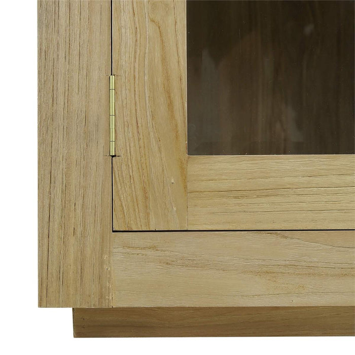 Bramble - Tuscan Rustic Distressed Display Cabinet w/ LED - Teak - BR-65291