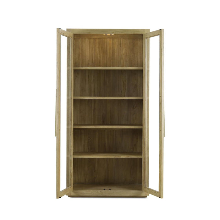 Bramble - Tuscan Rustic Distressed Display Cabinet w/ LED - Teak - BR-65291