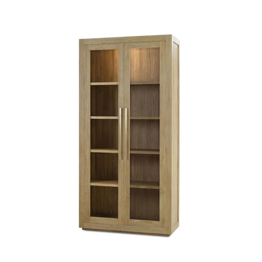 Bramble - Tuscan Rustic Distressed Display Cabinet w/ LED - Teak - BR-65291 - GreatFurnitureDeal