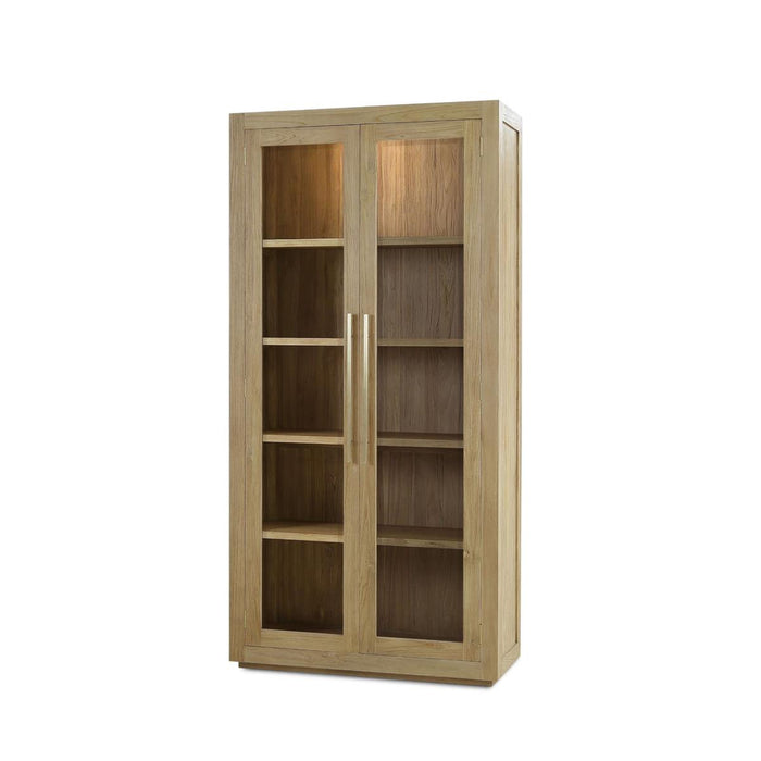 Bramble - Tuscan Rustic Distressed Display Cabinet w/ LED - Teak - BR-65291