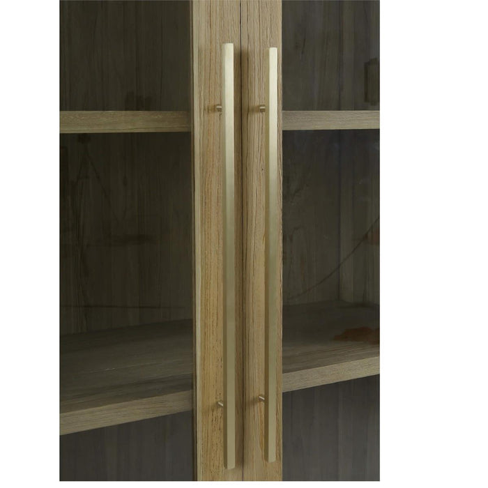 Bramble - Tuscan Rustic Distressed Display Cabinet w/ LED - Teak - BR-65291