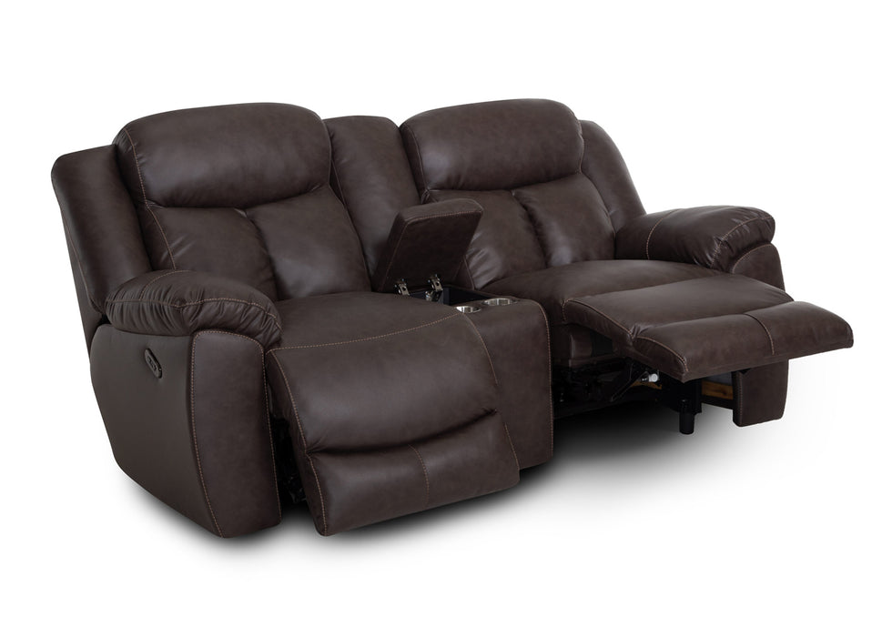 Franklin Furniture - 653 Warner Reclining Console Loveseat in Duvall Coffee - 65334-COFFEE - GreatFurnitureDeal