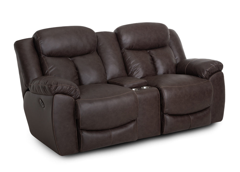 Franklin Furniture - 653 Warner Reclining Console Loveseat in Duvall Coffee - 65334-COFFEE - GreatFurnitureDeal