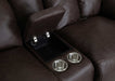 Franklin Furniture - 653 Warner Reclining Console Loveseat in Duvall Coffee - 65334-COFFEE - GreatFurnitureDeal