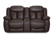 Franklin Furniture - 653 Warner Reclining Console Loveseat in Duvall Coffee - 65334-COFFEE - GreatFurnitureDeal