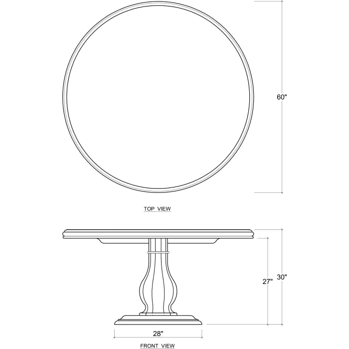 Bramble - French Quarter Round Table 60'' w/o Grooves - BR-65415 - GreatFurnitureDeal