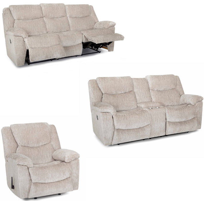 Franklin Furniture - Trooper 3 Piece Reclining Living Room Set in Cliff Sand - 65442-34-54-SAND