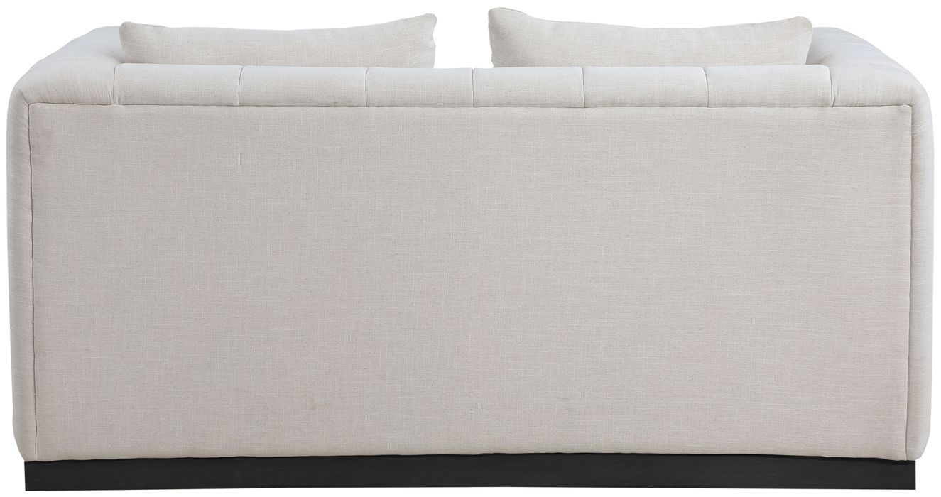 Meridian Furniture - Lucia 67" Beige Linen Textured Fabric Upholstered Loveseat - 655Beige-L - GreatFurnitureDeal