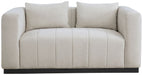 Meridian Furniture - Lucia 67" Beige Linen Textured Fabric Upholstered Loveseat - 655Beige-L - GreatFurnitureDeal