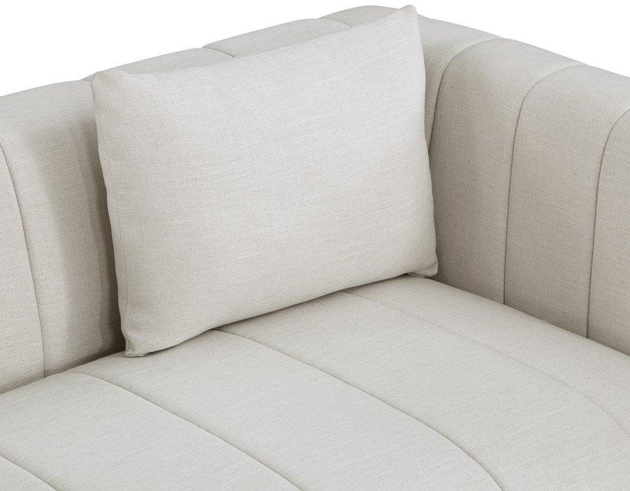 Meridian Furniture - Lucia 67" Beige Linen Textured Fabric Upholstered Loveseat - 655Beige-L - GreatFurnitureDeal