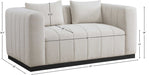 Meridian Furniture - Lucia 67" Beige Linen Textured Fabric Upholstered Loveseat - 655Beige-L - GreatFurnitureDeal