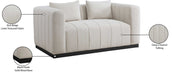 Meridian Furniture - Lucia 67" Beige Linen Textured Fabric Upholstered Loveseat - 655Beige-L - GreatFurnitureDeal