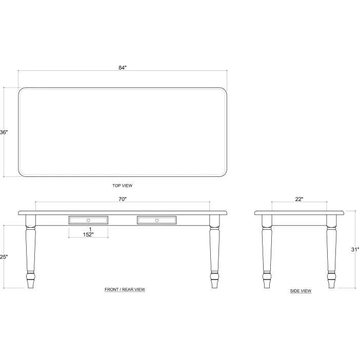 Bramble - Farmhouse Dining Table 84'' w/o Grooves - BR-65691 - GreatFurnitureDeal