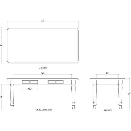 Bramble - Farmhouse Dining Table 72'' w/o Grooves - BR-65692 - GreatFurnitureDeal