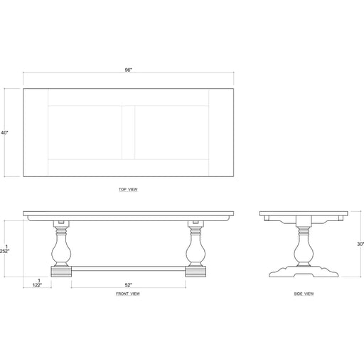 Bramble - Trestle Dining Table 96'' w/o Grooves - BR-65924 - GreatFurnitureDeal