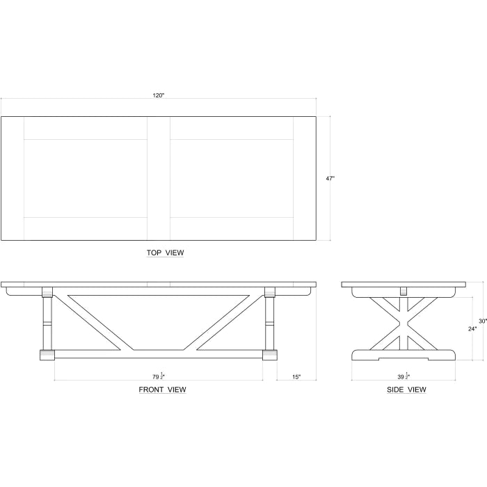 Bramble - Riverwalk Dining Table 120'' w/o Grooves - BR-65965 - GreatFurnitureDeal