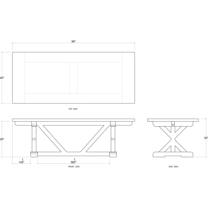 Bramble - Riverwalk Dining Table 96'' w/o Grooves - BR-65971 - GreatFurnitureDeal