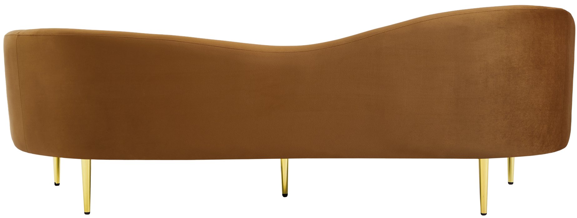Meridian Furniture - Ritz 85.5" Saddle Velvet Upholstered Sofa - 659Saddle-S - GreatFurnitureDeal