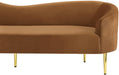 Meridian Furniture - Ritz 85.5" Saddle Velvet Upholstered Sofa - 659Saddle-S - GreatFurnitureDeal