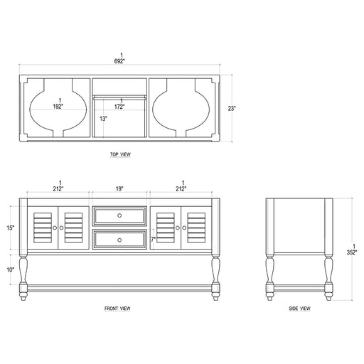 Bramble - Cottage Master Vanity w/o Marble Top & Sink - BR-66075 - GreatFurnitureDeal