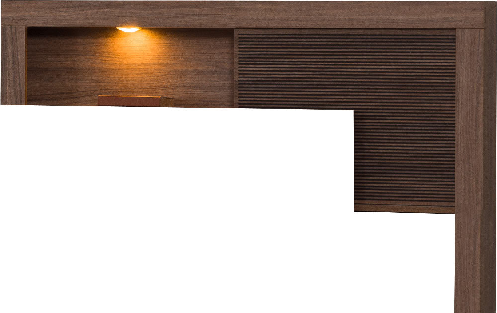 ESF Furniture - Lindo 5 Piece King Size Storage Bedroom Set w/led in Brown Tones - LINDOKS-5SET