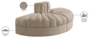 Meridian Furniture - Rummi Beige Velvet Performance Fabric Upholstered 2pc. Sofa - 660Beige-2RC - GreatFurnitureDeal