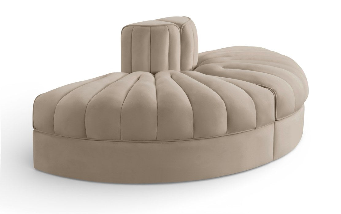 Meridian Furniture - Rummi Beige Velvet Performance Fabric Upholstered 2pc. Sofa - 660Beige-2RC - GreatFurnitureDeal