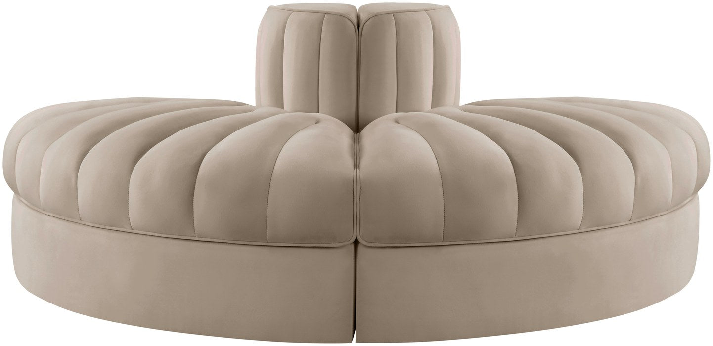 Meridian Furniture - Rummi Beige Velvet Performance Fabric Upholstered 2pc. Sofa - 660Beige-2RC - GreatFurnitureDeal