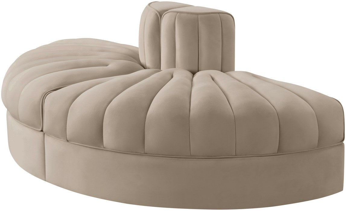 Meridian Furniture - Rummi Beige Velvet Performance Fabric Upholstered 2pc. Sofa - 660Beige-2RC - GreatFurnitureDeal