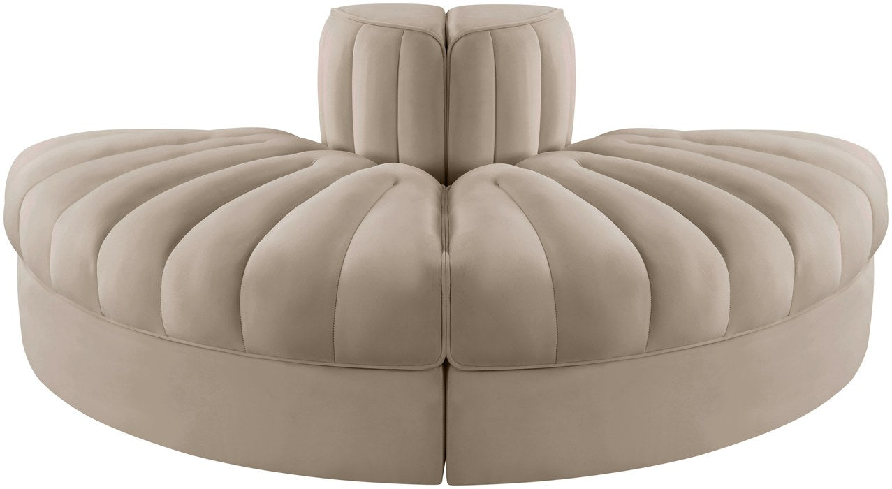 Meridian Furniture - Rummi Beige Velvet Performance Fabric Upholstered 2pc. Sofa - 660Beige-2RC - GreatFurnitureDeal