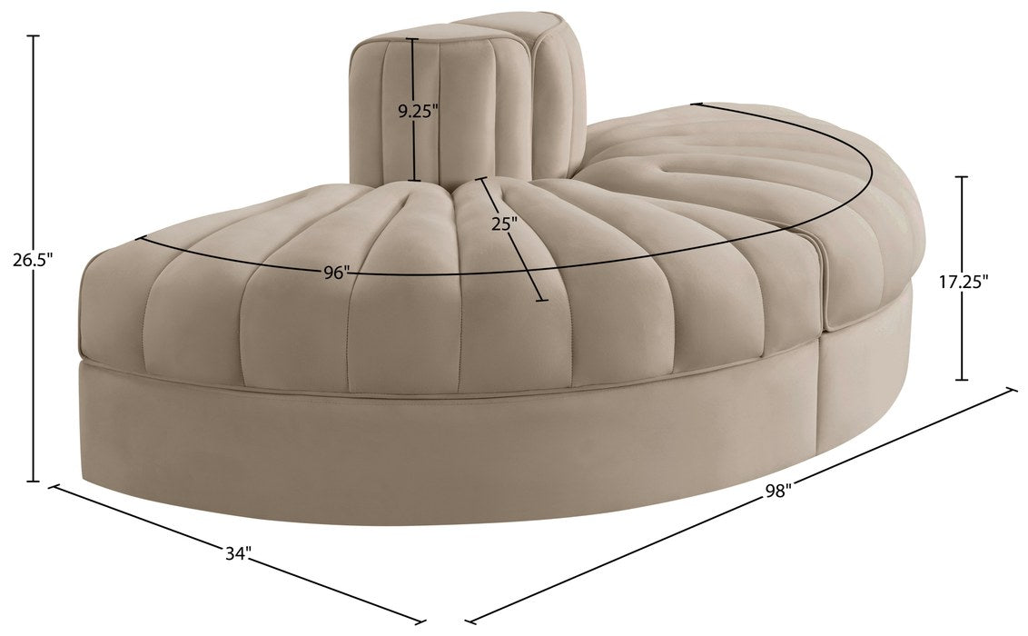 Meridian Furniture - Rummi Beige Velvet Performance Fabric Upholstered 2pc. Sofa - 660Beige-2RC - GreatFurnitureDeal