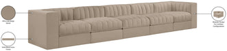 Meridian Furniture - Rummi Beige Velvet Performance Fabric Upholstered 5pc. Sofa - 660Beige-S155 - GreatFurnitureDeal