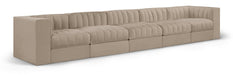 Meridian Furniture - Rummi Beige Velvet Performance Fabric Upholstered 5pc. Sofa - 660Beige-S155 - GreatFurnitureDeal